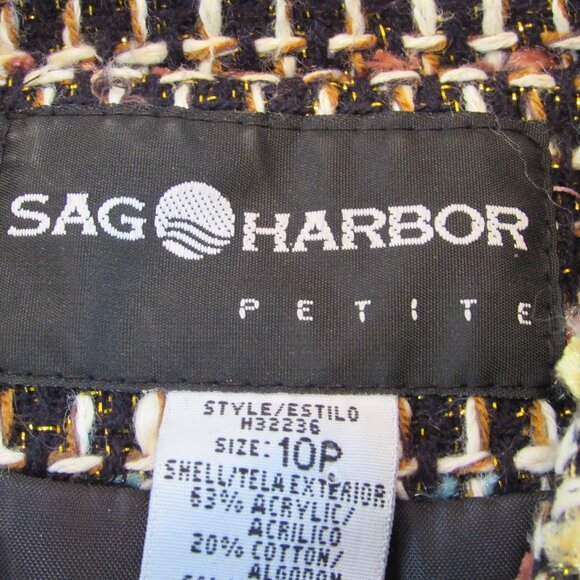 Sag Harbor Petite Full Zip Rainbow Confetti Vintage Tweed Blazer/Jkt Size 10P - Picture 3 of 3